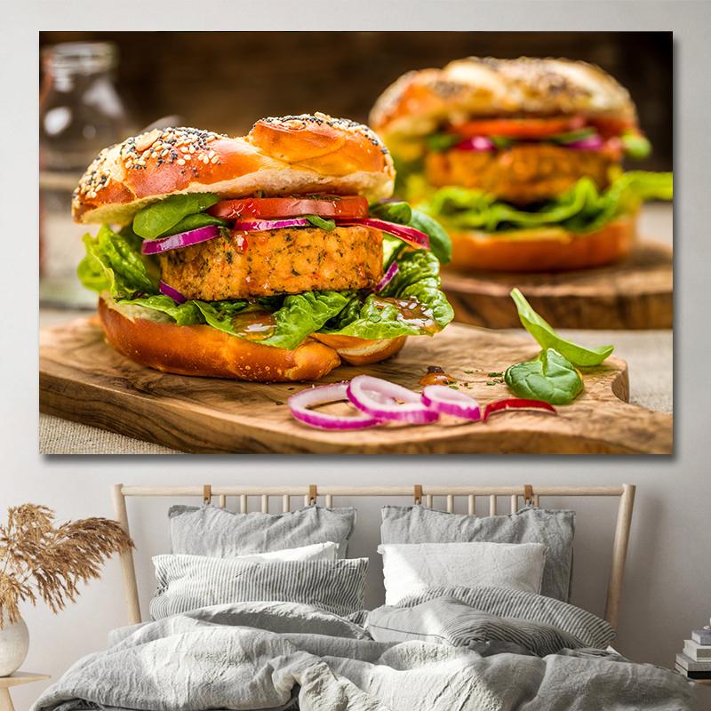 Картины быстрого питания в американском стиле, картины на холсте, гамбургер, картофель фри, постеры для хот-догов и принты для гостиной, кухни, настенный декор