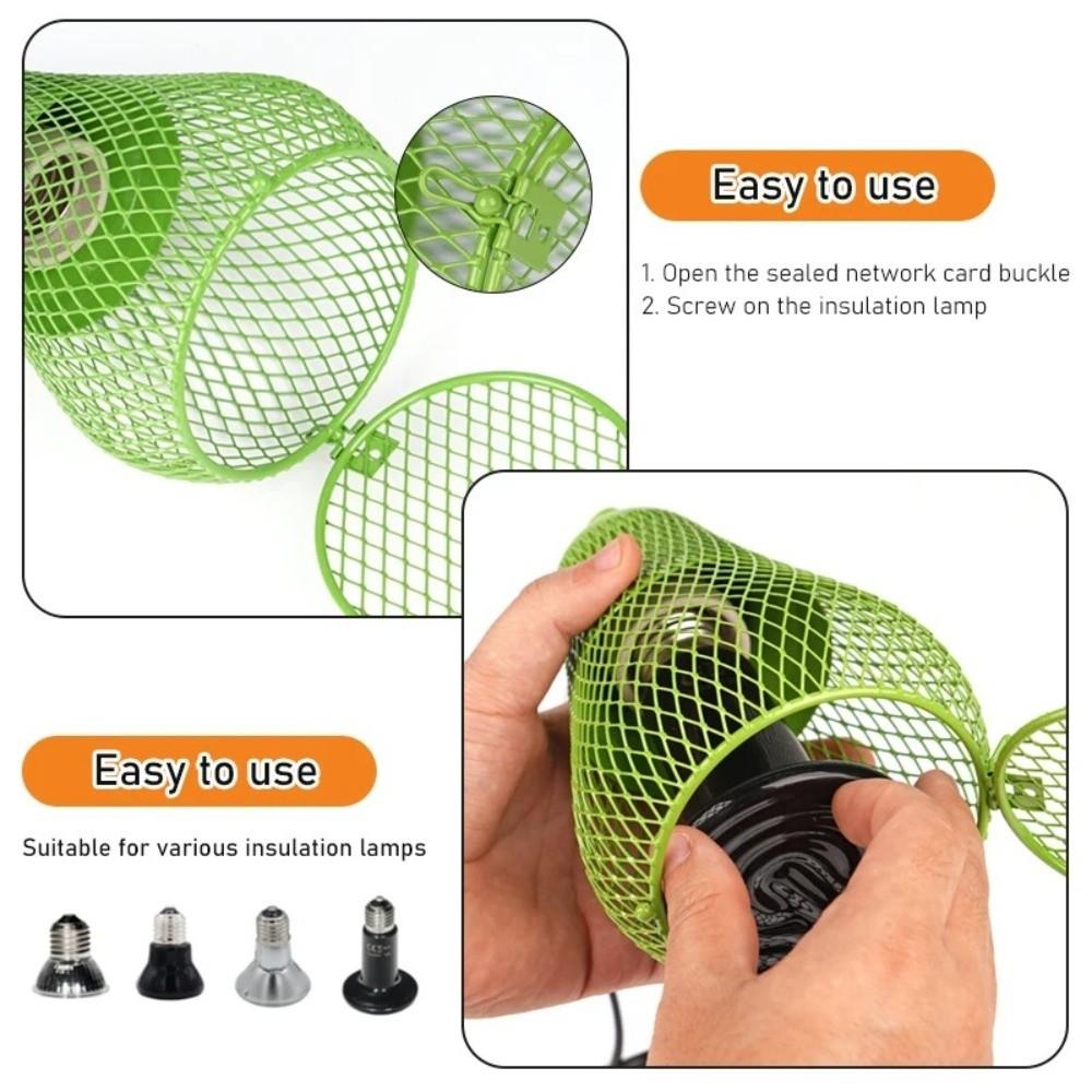 Ceramic Heat Emitter Pet Heating Lampshade Iron Mesh Dome Anti-scald Lampshade Pet Coop
