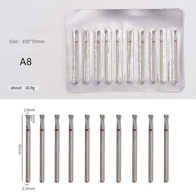 10pcs Nail Drill Bit Rotary Electric Milling Cutters for Pedicure and Manicure, Files Cuticle Burr Nail Tools Accessories