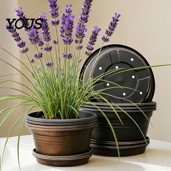 Пластиковые горшки для луковичных, горшок для луковичных растений с поддоном, 10 дюймов, 13 дюймов в ширину, цветочный горшок для помещений и улицы, садовый, дренажные отверстия, горшок для тюльпанов, лилий, гиацинтов