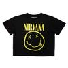 Nirvana Womens/Ladies Happy Face Fitted Crop T-Shirt
