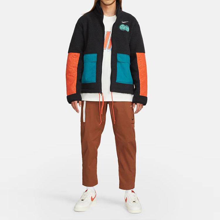 Nike CNY Colorblock Logo Print Воротник-стойка Куртка с длинными рукавами Мужская куртка Черная DQ5061-010