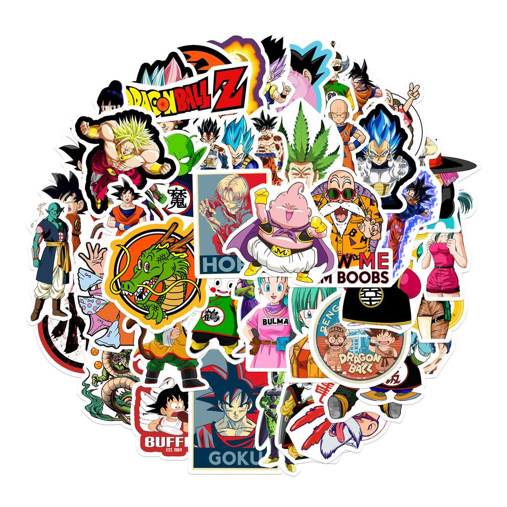 50 шт. аниме наклейки для рук, шлем, скейтборд, водонепроницаемый DIY Dragon Ball, набор наклеек, милый чехол для ноутбука, кожаный чехол для телефона