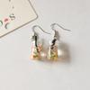 New Pearl Milk Tea Fruit Creative Personality Drop Earrings Japanese Korean Fun Ear Hook Small Earrings For Women Female