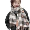 2024 Women's Mickey Plaid Cashmere-Feel Scarf: Fashionable, Versatile, Warm Two-Sided Shawl for Autumn/Winter