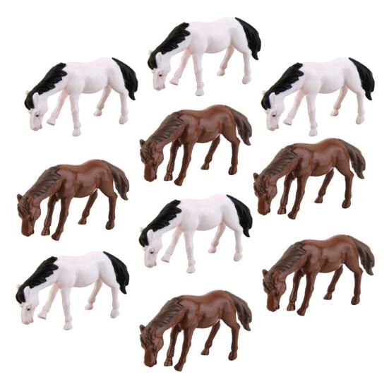 10Pcs Mini Miniature Horse Moss Fairy Garden Figurine Landscape Bonsai Decor Yousheng