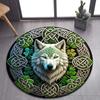 Круглый ковер Viking Valknut & Yggdrasil – Скандинавское Древо Жизни – Нескользящий коврик для пола для декора гостиной или спальни