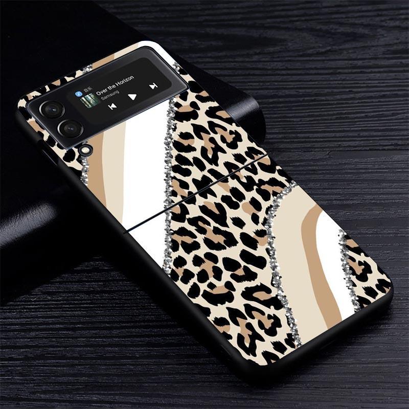 Leopard Print Z Flip 7 Phnoe Case For Samsung Z Flip 6 5 4 3 5G Galaxy ZFlip7 ZFlip4 ZFlip5 ZFlip6 ZFlip3 Phone Cover 4 Z Flip 7