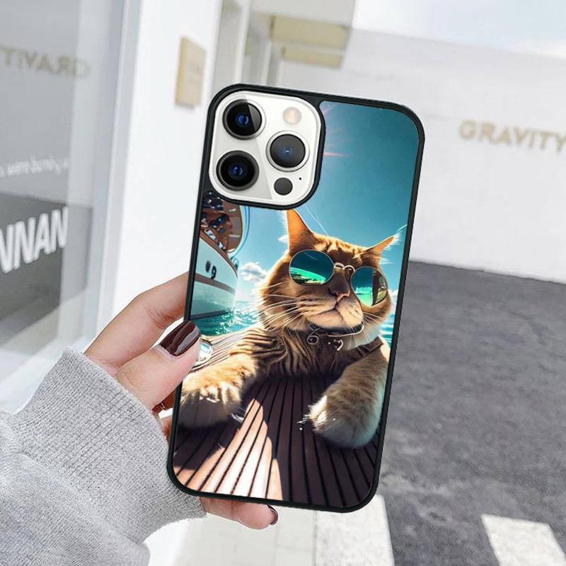 Забавный Милый Кот Животное Чехол для Телефона Для iPhone 17 Air 15 16 Чехол 11 13 14 Pro Max 12 Plus Max Fundas