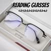 Men'S Business Reading Glasses Male Half Frame Hd Lens Far Sight Hyperopia Eyewear New Trend Unisex Presbyopia With Degrees+4.0