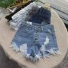 2024 Women's High-Waist Retro Denim Shorts - Slim, Wide-Leg, Trendy Summer Fashion