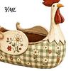 Farmhouse Utensil Holder Vintage Rooster Holder, Resin Chicken Kitchen Counter Organizer, Rustic Country Container Cooking Caddy, Floral Hen