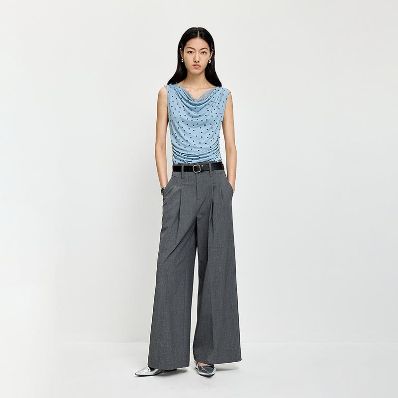 LILY Retro Swinging Neck Polka Dot T-shirt Short
