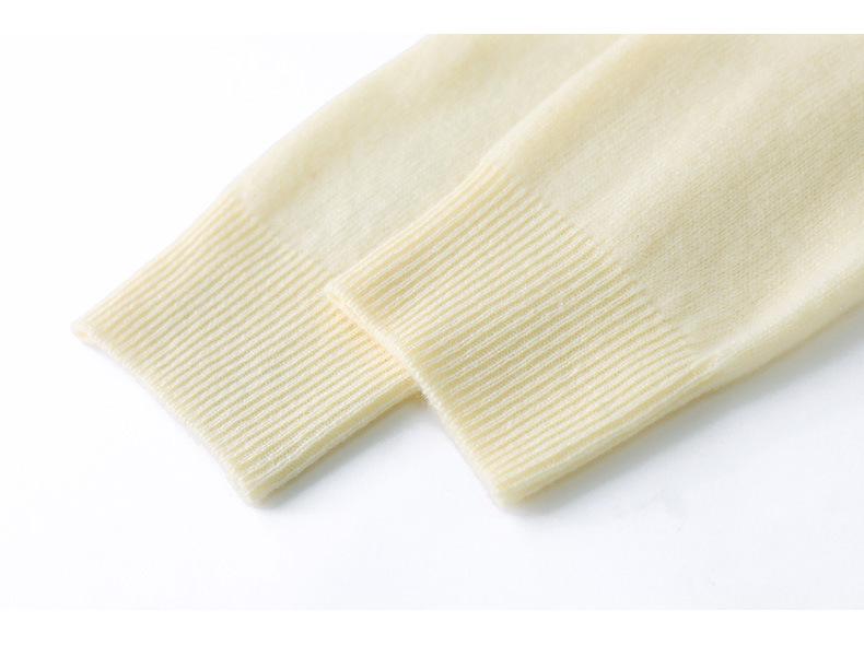 Women's Handmade Pure Wool Sweater - Soft, Fluffy, Versatile with Half-High Collar for Autumn and Winter