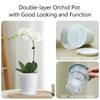 Meshpot 4 Inch/10cm Clear Orchid Pots with Holes Match White Plastic Orchid Planter Double Layer Plant Nursery Pots for Succulen