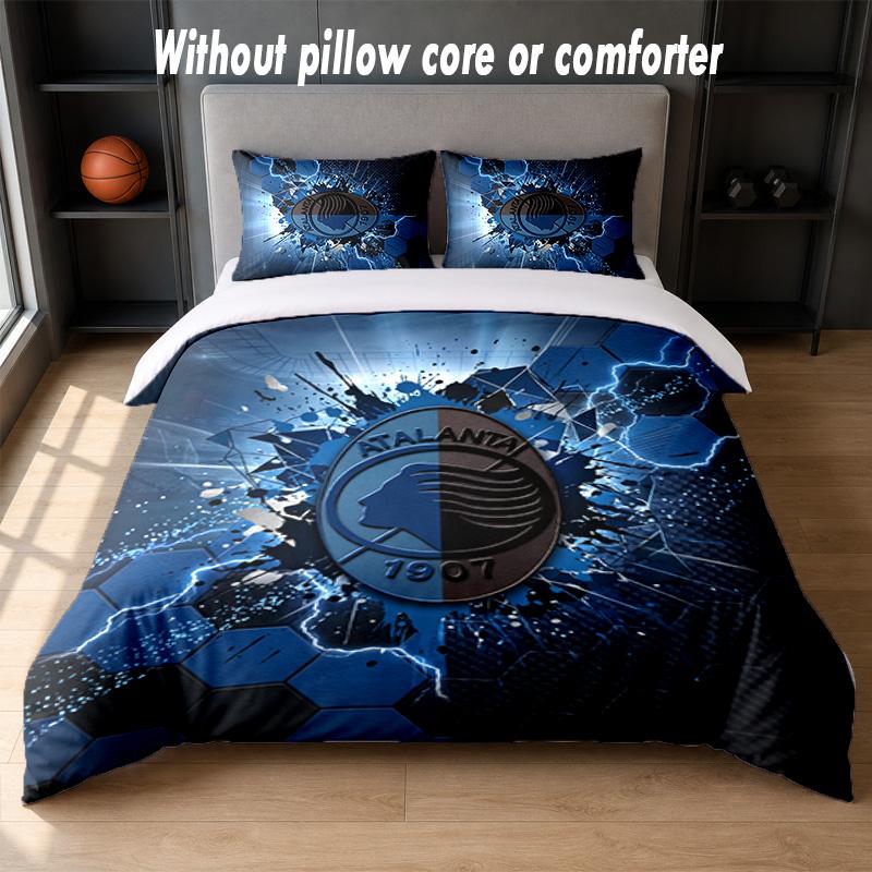 Atalanta FC Design Bed Bedding Set 1 Duvet Cover + 2 Pillowcases Soft Breathable Household Bed Linens