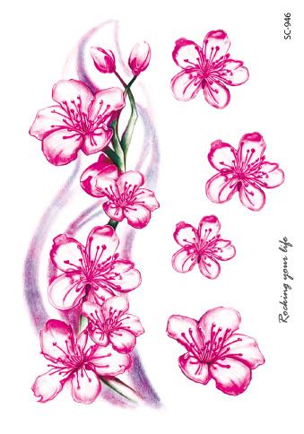 Waterproof Temporary Fashion Flower Feather Tattoo Designs for Women Arm Shoulder Neck Back Temporary Tattoo Skin