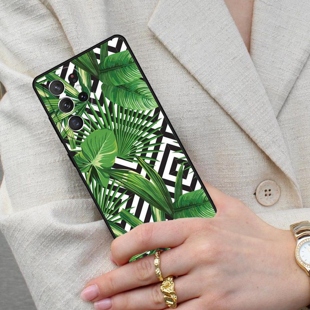 Tropical Palm Tree Banana Leaf Cell Phone Case for Samsung Galaxy S26 Ultra S25 S24 S23 S22 S21 S20 Note10 Cover