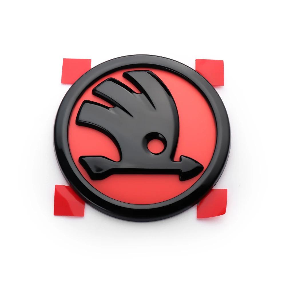 Car Sticker 2025 New 1pcs 8/9/10cm Car Emblem Badge Hood Front Rear Trunk Logo For Skoda Octavia Fabia Superb Kamiq Karoq Skoda