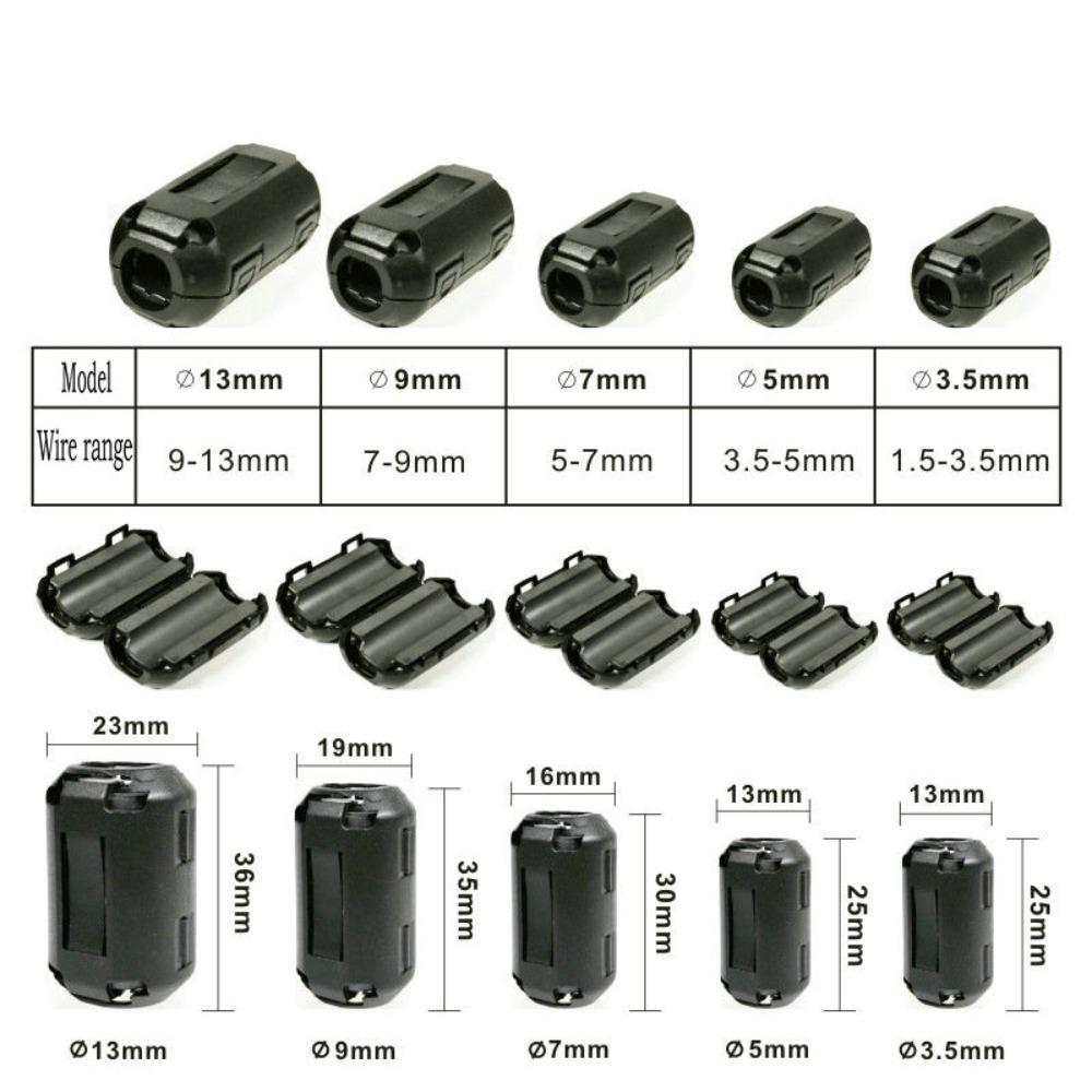 Кольцевой сердечник с защитой от помех, ферритовый шариковый зажим, зажим для фильтра, защелка, кабельный разъем 3,5/5/7/9/13 мм