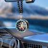 Alloy Racing Wheel Car Pendant Rearview Mirror Hanging Accessory Glossy Black Beads Silver Tag Auto Decoration Unique Design