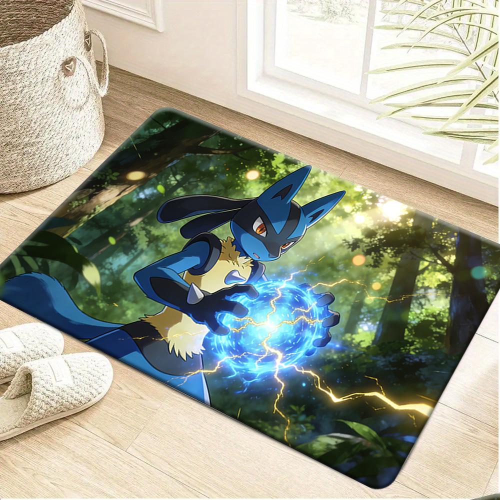 Pokemon Pikachu Tail Silhouette Print Non-slip Doormat Soft Floor Mat for Home Decor