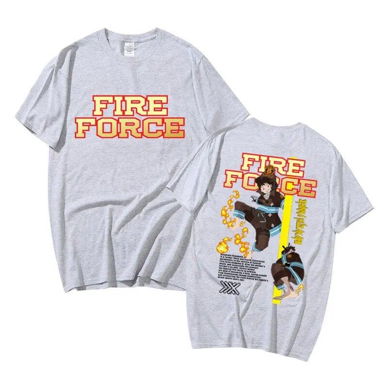 Аниме Fire Force футболка унисекс винтажная уличная одежда унисексга Шинра Кусакабе футболка с принтом короткий рукав унисекс женские хлопковые модные футболки
