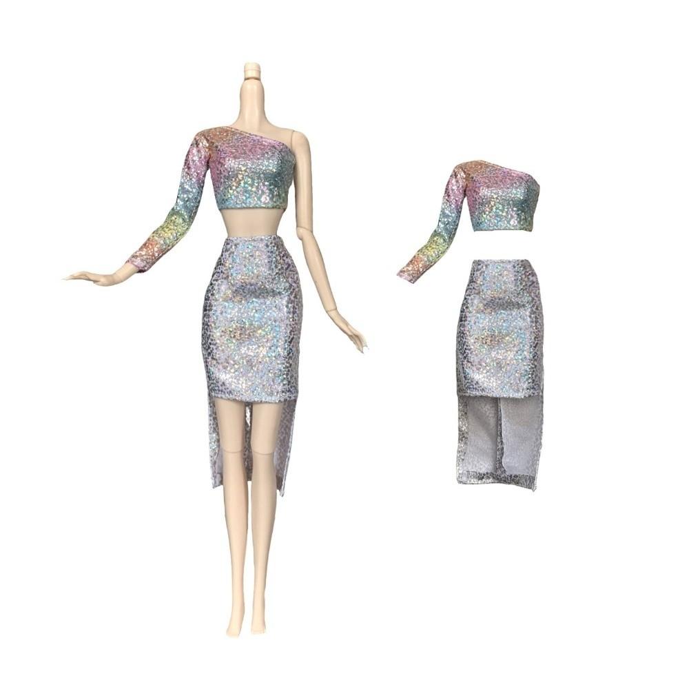 1 Set Cloth Fashion Doll Clothes Set Shiny Doll Dress Set Doll Outfit Set Doll Styling
