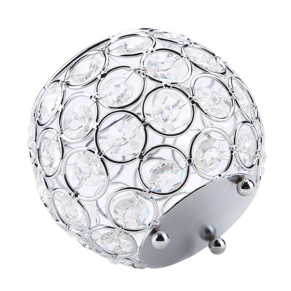 Beads Crystal Candle Holder Silver Tealight Candle Holder Bowl Candle Holder Table Decor