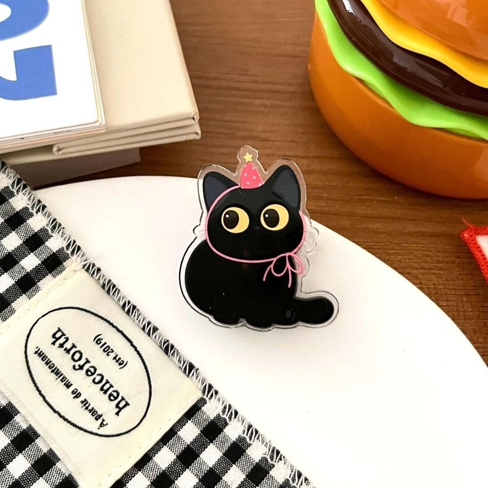 8pcs Fresh Keeping Black Cat Bag Clips Moisture-proof Stationery Clips Seasoning Bags