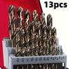 Набор из 13 сверл по металлу с кобальтом, изготовленных из быстрорежущей стали M35, отличающихся высокой прочностью и точной маркировкой, подходит для нержавеющей стали, чугуна