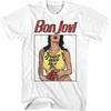 Белая футболка с принтом Bon Jovi Slippery When Wet