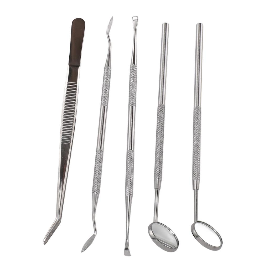5 шт., инструменты для чистки зубов, скребок для зубного камня из нержавеющей стали, инструмент для ухода за полостью рта с 2 зеркалами для рта 2 