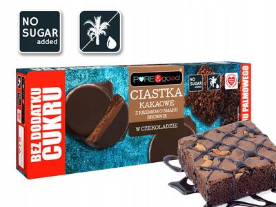 Cocoa Cookies with Brownie Cream, No Added Sugar, Pure&Good 128G