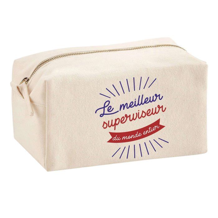 Trousse multifonction Superviseur Meilleur du Monde Cadeau Anniversaire Collègue Idée Original | Trousse Scolaire Fournitures Bureau