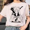 Sailor Moon 90s Funny T-Shirt Harajuku Clothes Tshirt Aesthetic Cat Anime Women Cute Female T