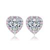 Pink Diamond Zircon Heart Stud Earrings Women'S High Sense Exquisite Love Earrings Wind Earrings