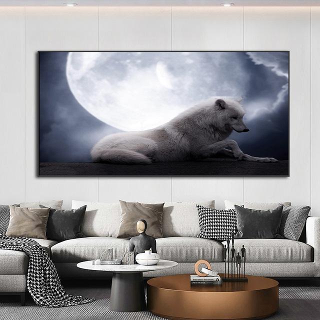 Животное черно-белый дикий тигр Лев лиса картина маслом плакат настенная картина украшение дома