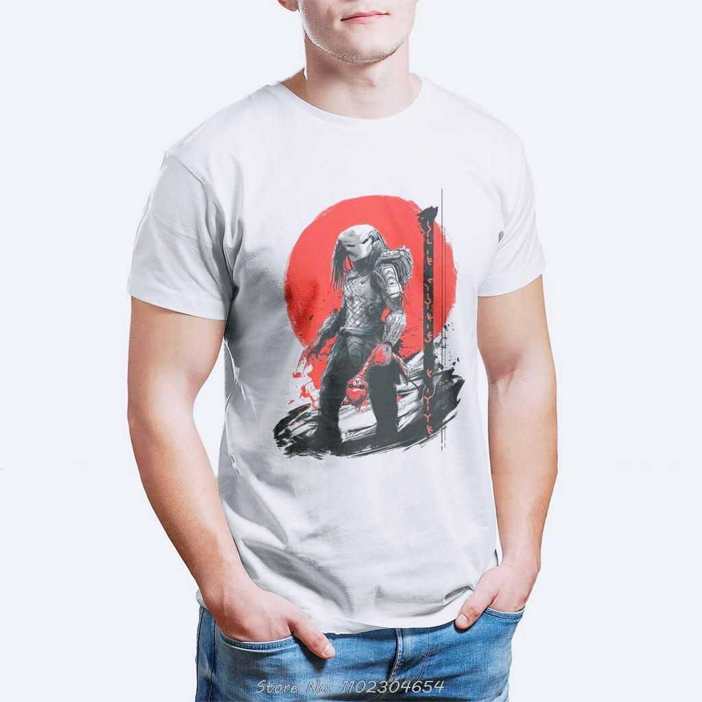 Футболка с фильмом ужасов «Хищник: Луна охотника», хлопок, оверсайз, распродажа, мужские топы, повседневная мужская футболка, уличная одежда Харадзюку