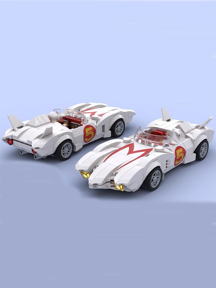 320 деталей MOC модель автомобиля гоночный Mach 5 DIY креативный образовательный детский конструктор подарок