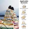 Best Boss Ever Blanket Customize Your Name Blanket With Warmth Comfort And Softness It'S Perfect For Home Use A Nap Blanket An Office Sofa Blanket A