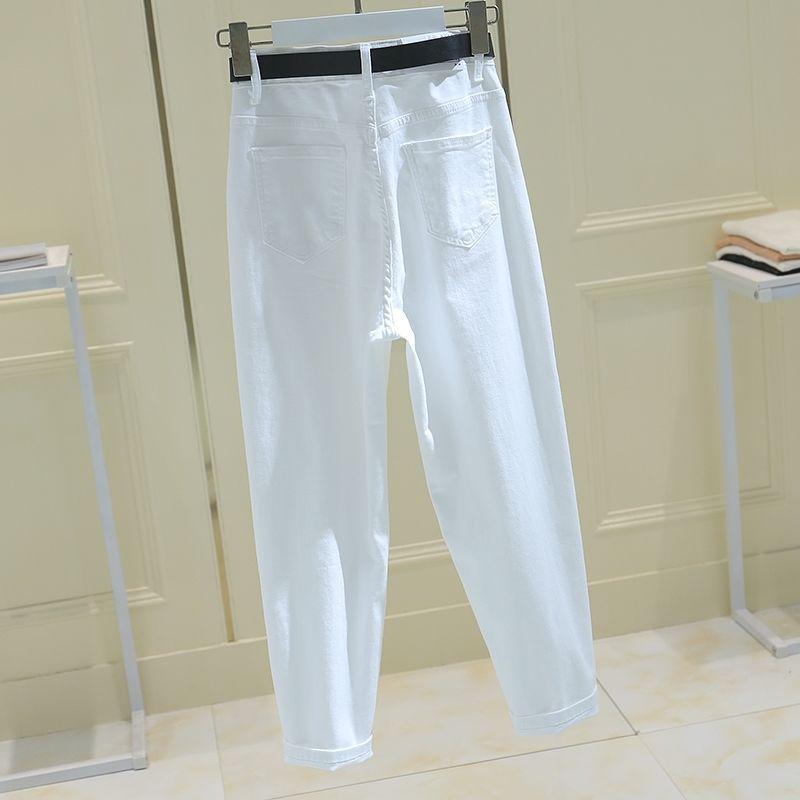Женские джинсы свободного кроя с высокой талией, осень 2023 г., белые шаровары