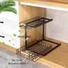 Carbon Steel 2-Tier Under Sink Organizer Rustproof Slide Out Cabinet Storage Shelf  for Kitchen