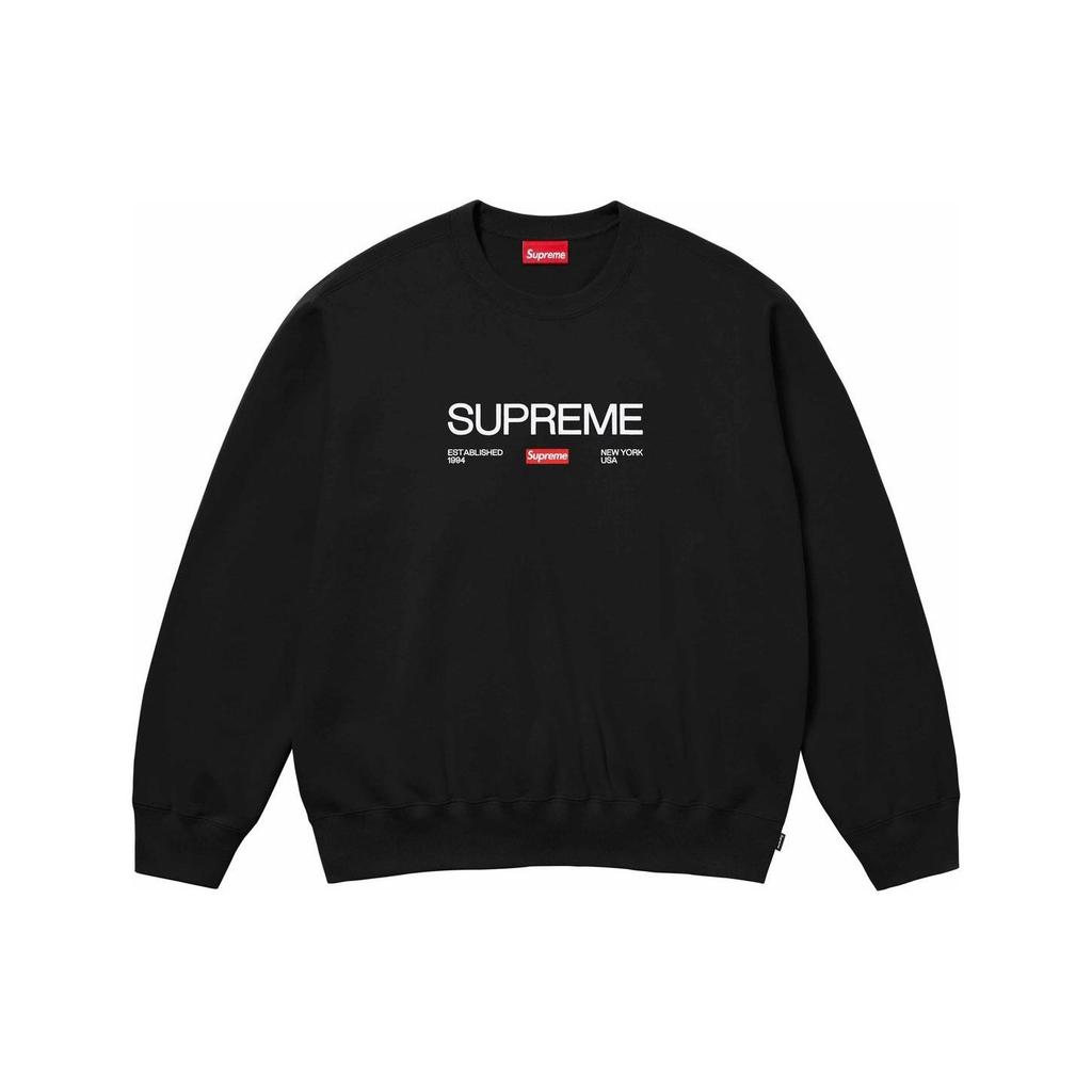 Supreme Established Crewneck 'Black White' Men's SUP-SS24-167