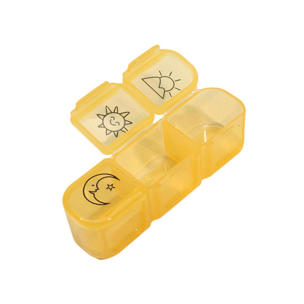 Портативный органайзер для путешествий с тремя сетками, утренний и ночной держатель для рыбьего жира, контейнер для хранения, разноцветный раздельный контейнер