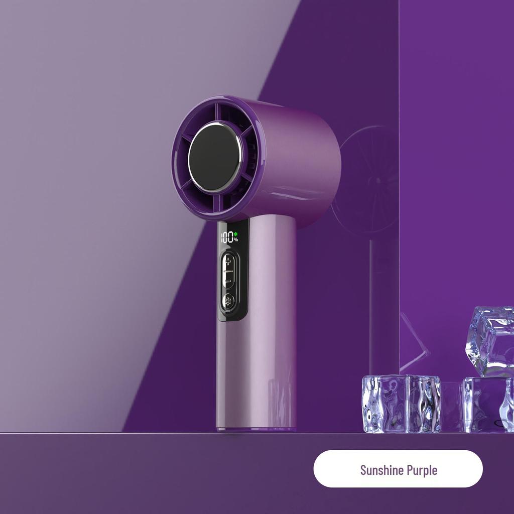 Portable Handheld Mini Fan with Ice Pack, Long Battery, Silent Operation, and Rechargeable for Outdoor Use