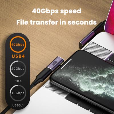 USB C адаптер с прямым углом 240 Вт PD 8K@60 Гц видео зарядный адаптер 40 Гбит/с передача данных светодиодный металлический адаптер для MacBook Pro для iPad Pro