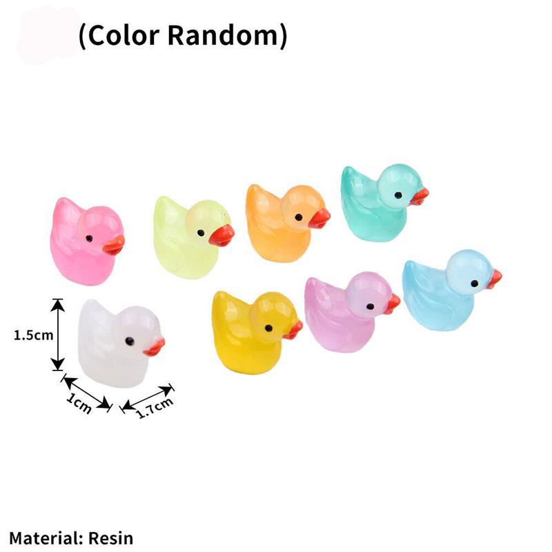 50/100x Tiny Ducks Mini Duck Glow In The Dark Mini Resin Figure Miniature