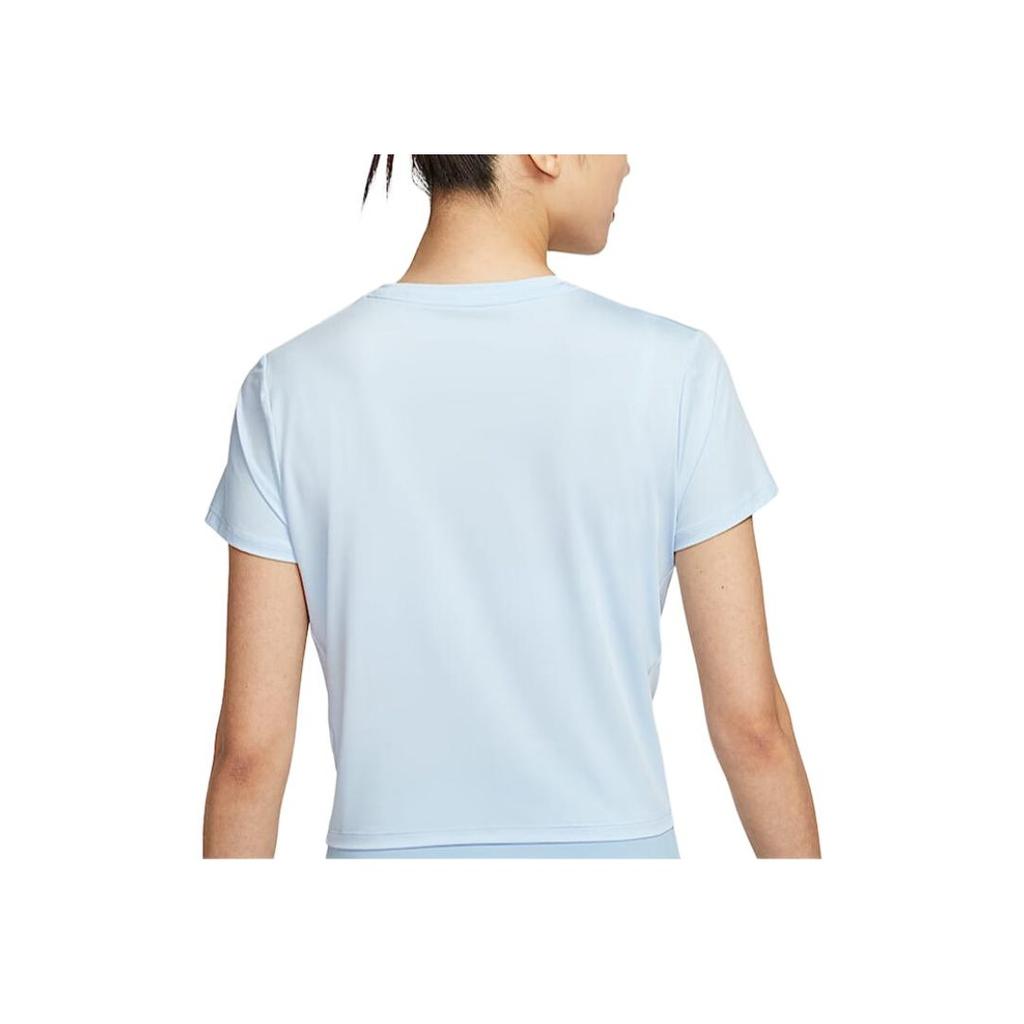 Nike Dri-Fit One Модная Удобная Универсальная Футболка с Круглым Вырезом и Коротким Рукавом Женские Топы Фиолетовый Синий Черный HJ1055-423