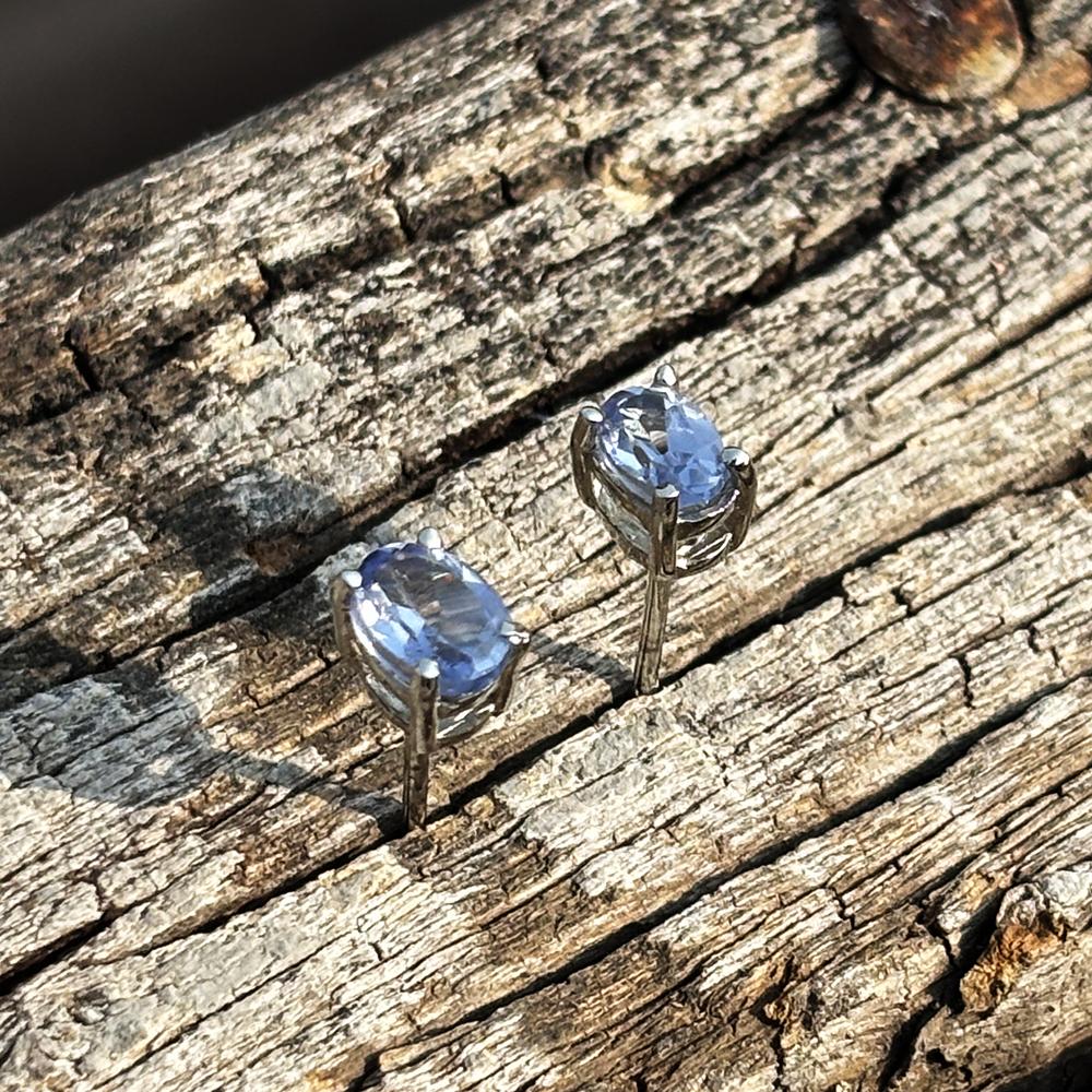 Blue Sapphire 925 Sterling Silver Earring Gemstone Natural Oval Cut